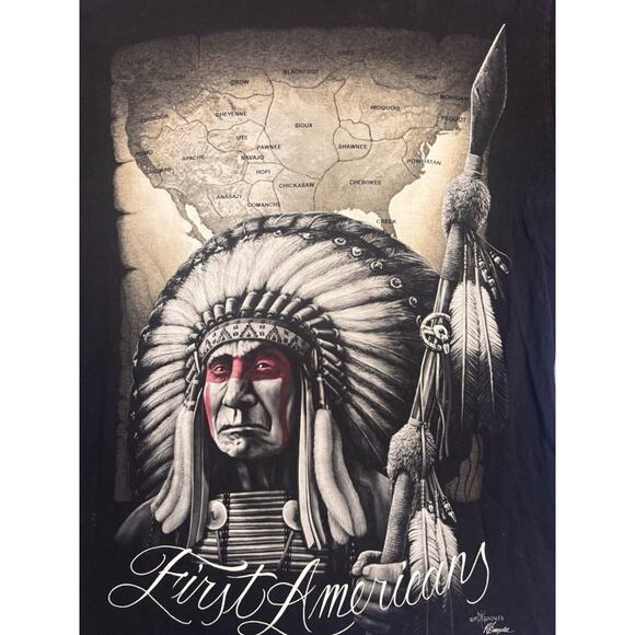 DGA tees Graphic T-Shirt Men's en's  XL Black First Americans Native American - Picture 1 of 12